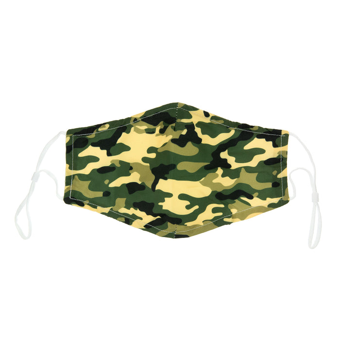 Expressions 3-Layer Protective Face Mask – Men’s CAMO Patterned Adjustable Face Covering - Item #ANW18153