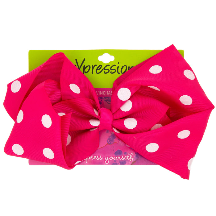 Expressions Girl Polka Dot Hairbow (Assorted Colors) - Item #EXJ23921