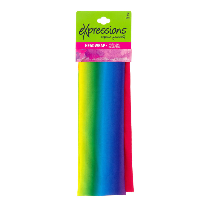 Expressions 2-Pack of Rainbow Headwraps in Assorted Colors - Item #EXW1206/2
