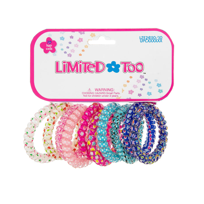 Limited Too Hair Accessories 10-Piece Hair Coils in Assorted Patterns - Item #LTE24110/10