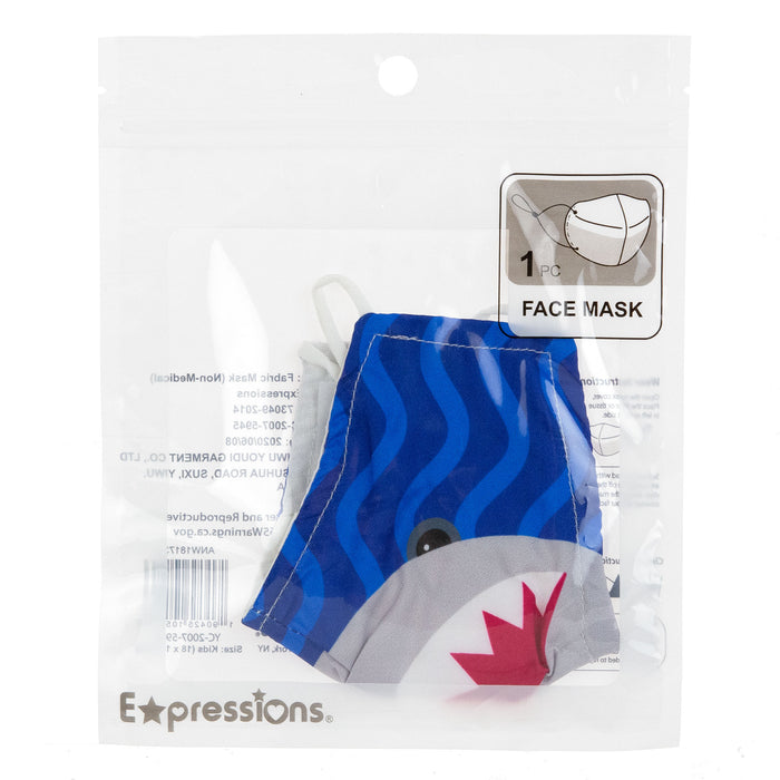 Expressions 3-Layer Protective Face Mask – Boy’s Patterned Adjustable Face Covering - Item #ANW18173