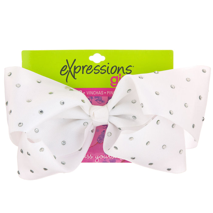 Expressions Girl Hairbow w/ Rhinestones (Assorted Colors) - Item #EXJ23911
