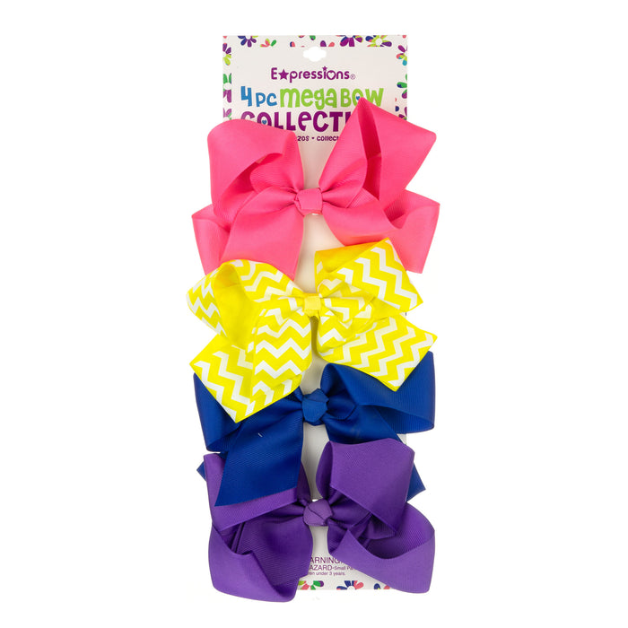Expressions 4PC Megabow Collection - Bright Colors & Patterns - Item #EXJ23961/4B