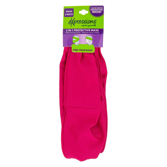 Expressions 2-in-1 Protective Mask w/ Adjustable Headwrap - Item #TSW1133