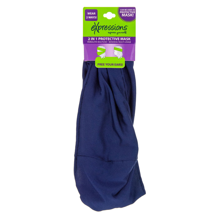 Expressions 2-in-1 Protective Mask w/ Adjustable Headwrap - Item #TSW1133