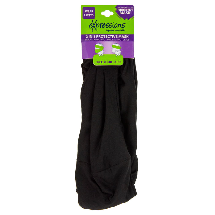 Expressions 2-in-1 Protective Mask w/ Adjustable Headwrap - Item #TSW1133